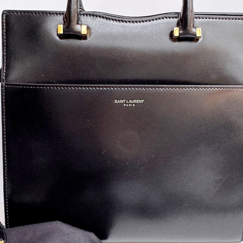 SOLD❤️Saint Laurent YSL Uptown Small Black Monogram Top Handle Bag + Clutch - Picture 7 of 16